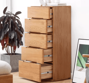 Manchester Natural Solid Oak Tall Boy Drawers - Oak Furniture Store & Sofas