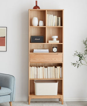 Berlin Natural Solid Oak Bookcase - Oak Furniture Store & Sofas