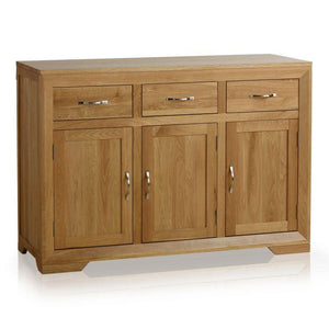 Chamfer Natural Solid Oak Large Sideboard - Oak Furniture Store & Sofas