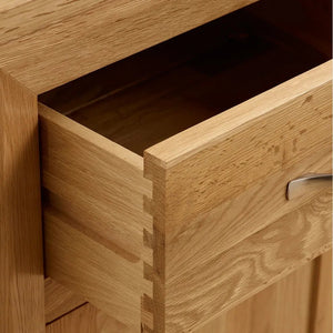 Chamfer Natural Solid Oak Small Sideboard - Oak Furniture Store & Sofas