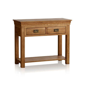 French Rustic Solid Oak Console Table - Oak Furniture Store & Sofas