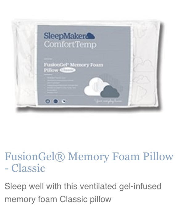 Sleepmaker memory foam 2024 pillow