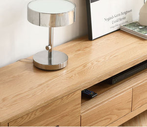 Humbie Natural Solid Oak Large TV Unit - Oak Furniture Store & Sofas