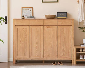 Humbie Natural Solid Oak Shoe Cabinet - Oak Furniture Store & Sofas