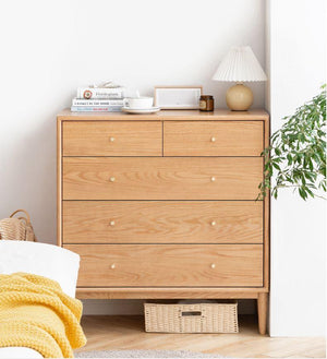 Oslo Natural Solid Oak 2 Over 3 Chest Drawers - Oak Furniture Store & Sofas