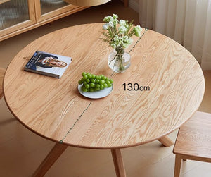 Oslo Natural Solid Oak Round Dining Table - Oak Furniture Store & Sofas