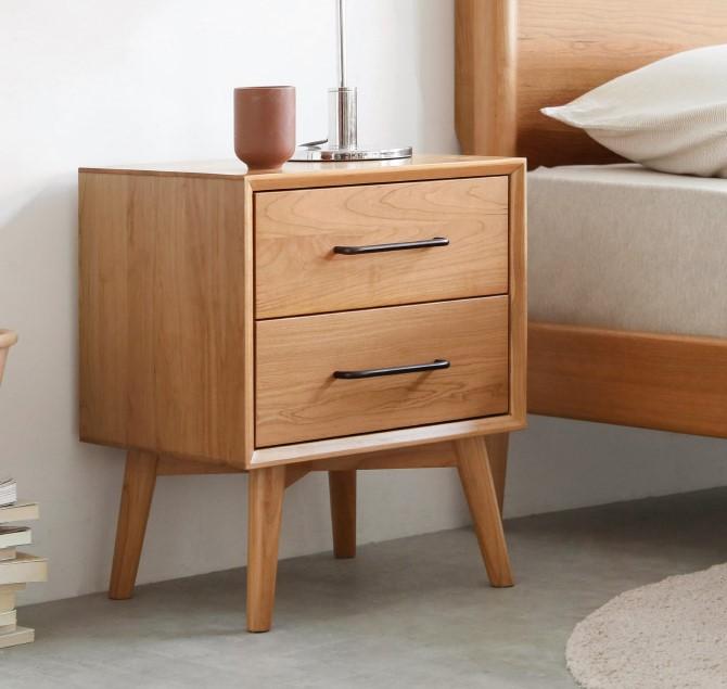 Prunus Solid Cherry Bedside Table Design Two - Clearance
