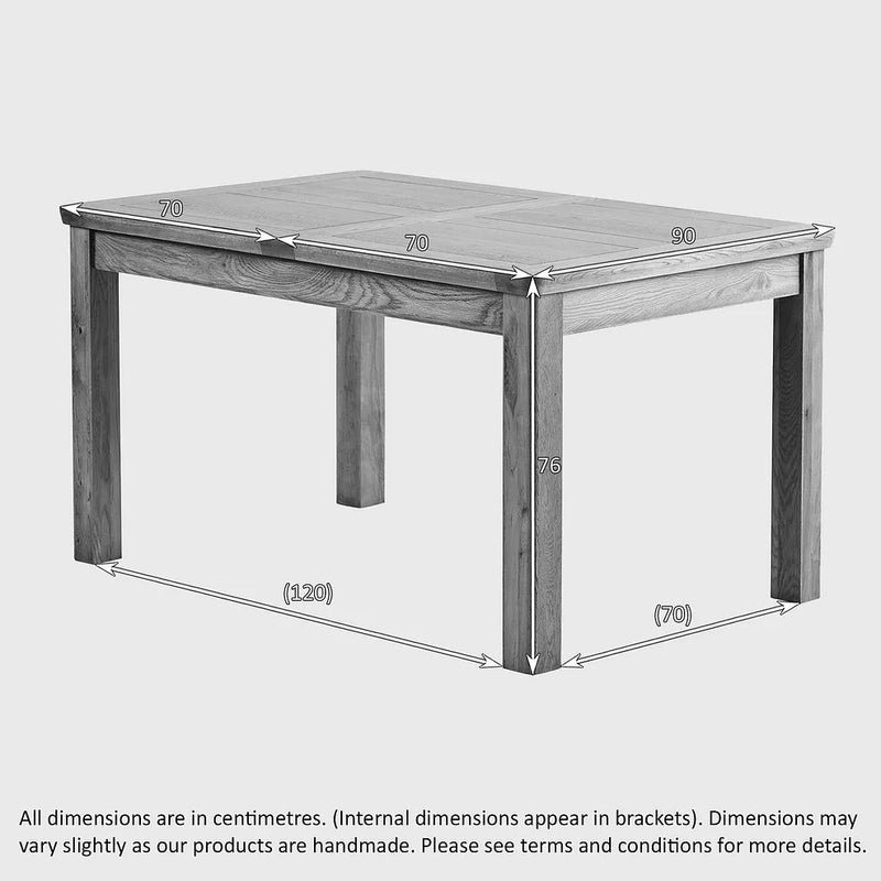 Renwick Rustic Solid Oak Extending Dining Table Oak Furniture Store