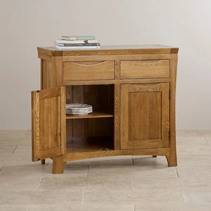 Renwick Rustic Solid Oak Small Sideboard - Oak Furniture Store & Sofas