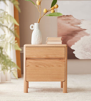 Riga Natural Solid Oak Bedside Table - Oak Furniture Store & Sofas