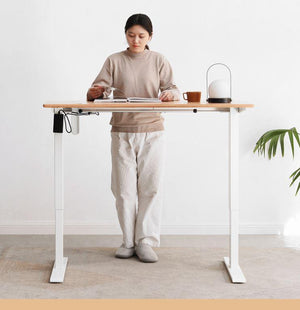Solid Oak Top Height Adjustable Work Desk - Oak Furniture Store & Sofas