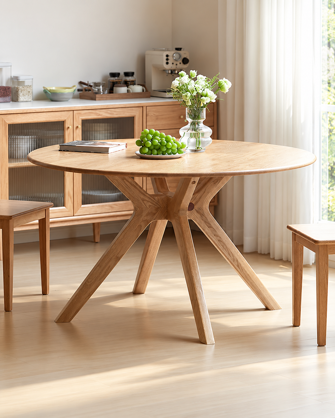 Natural Oak Round Dining Table - Oak Furniture Store