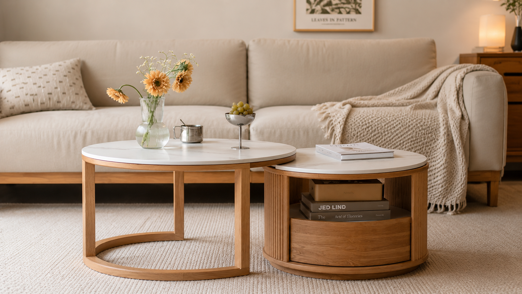 solid oak coffee table for New Zealand living room
