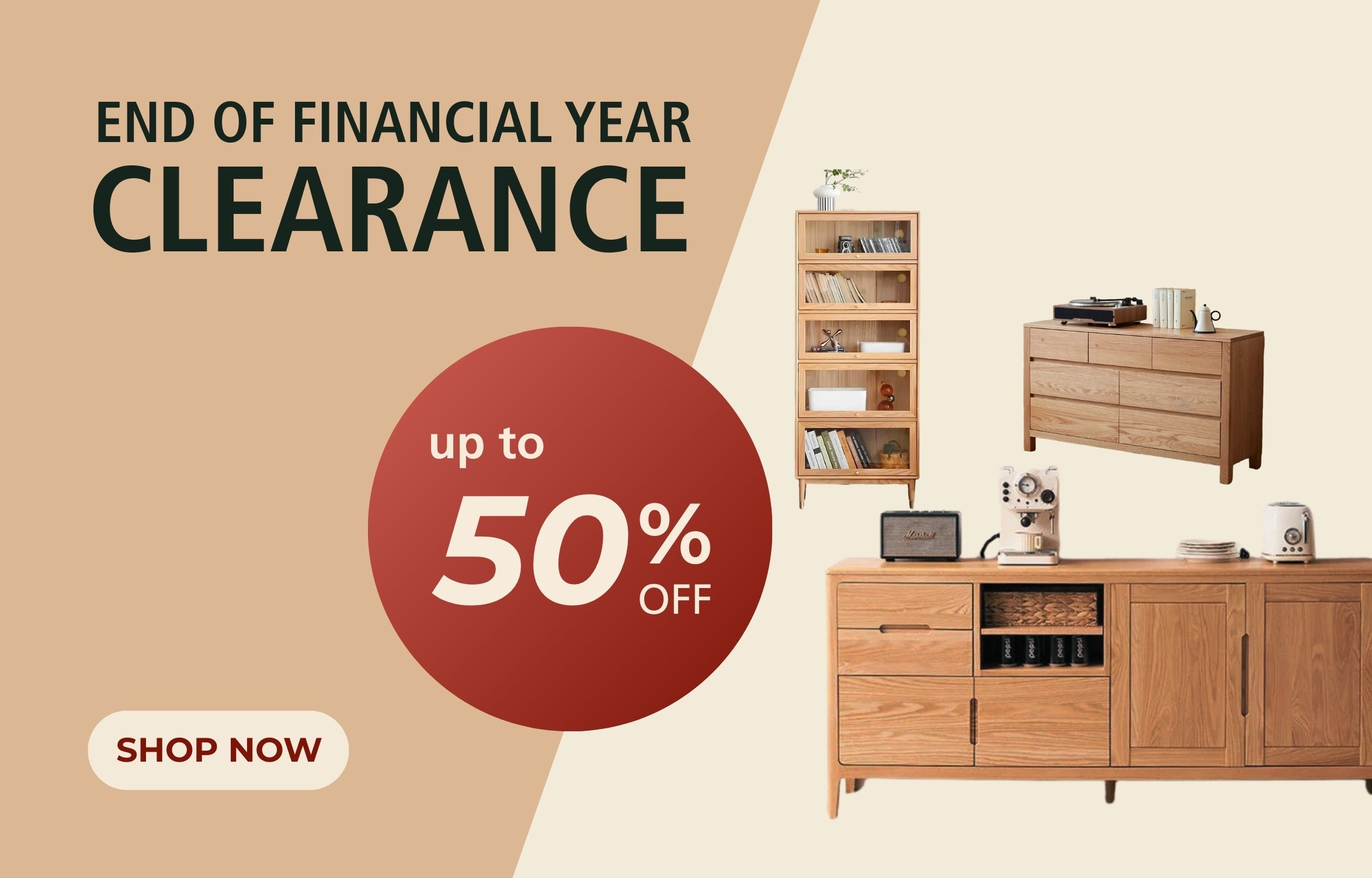 NZ financial year solid oak furniture clearance