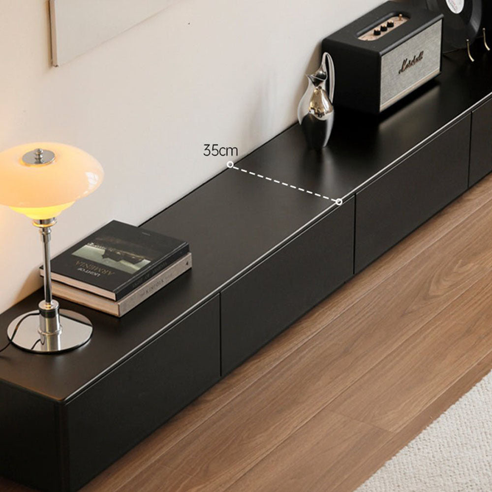 Charcoal Solid Rubber Wood Entertainment Unit