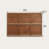 6-compartment walnut storage cabinet measuring 128 cm wide, 86 cm high and 36.1 cm deep