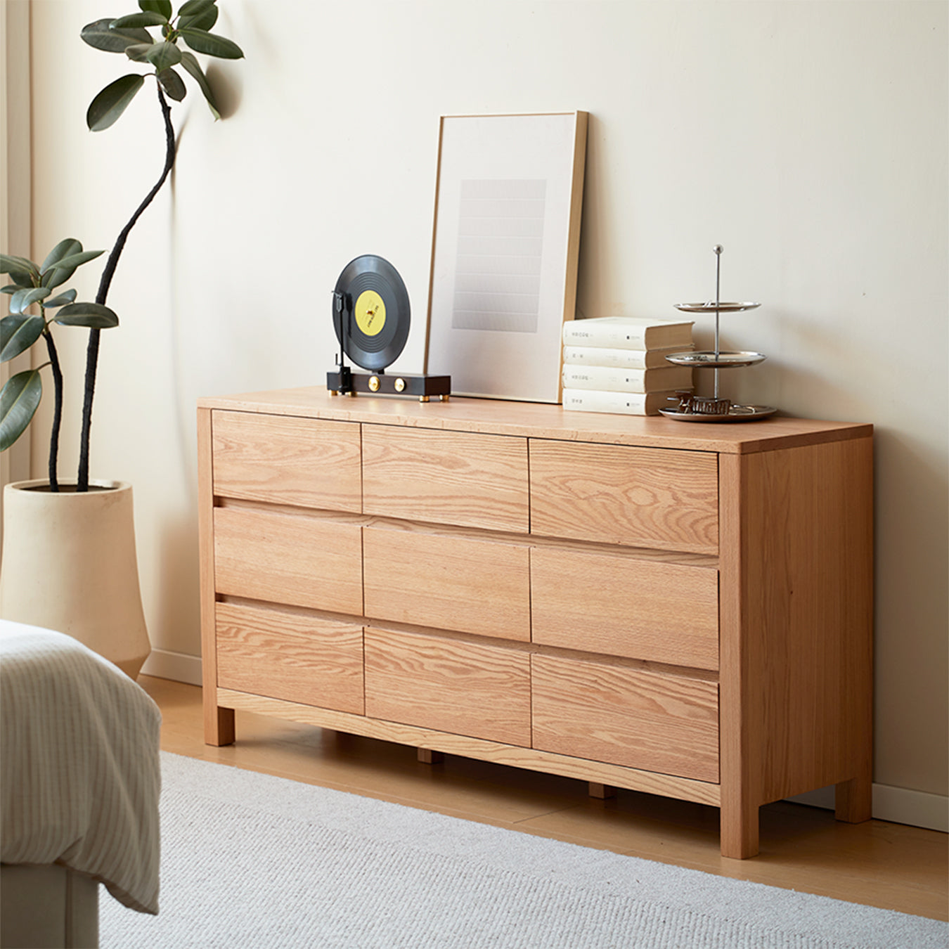 Humbie Natural Solid Oak Chest of 9 Drawers
