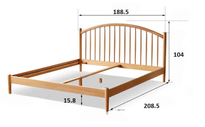 Kemi Natural Solid Beech Harp Bed Frame - Oak Furniture Store