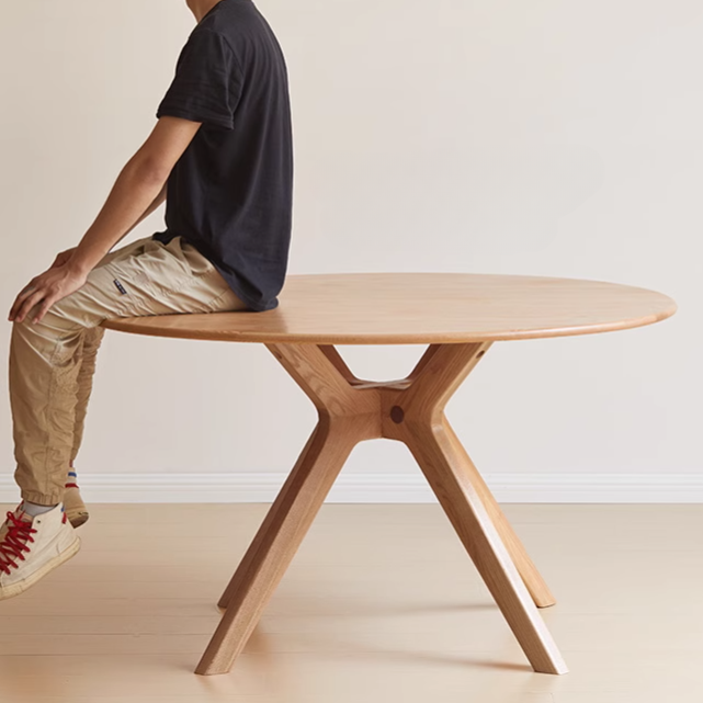 Oslo Natural Solid Oak Round Dining Table - Oak Furniture Store