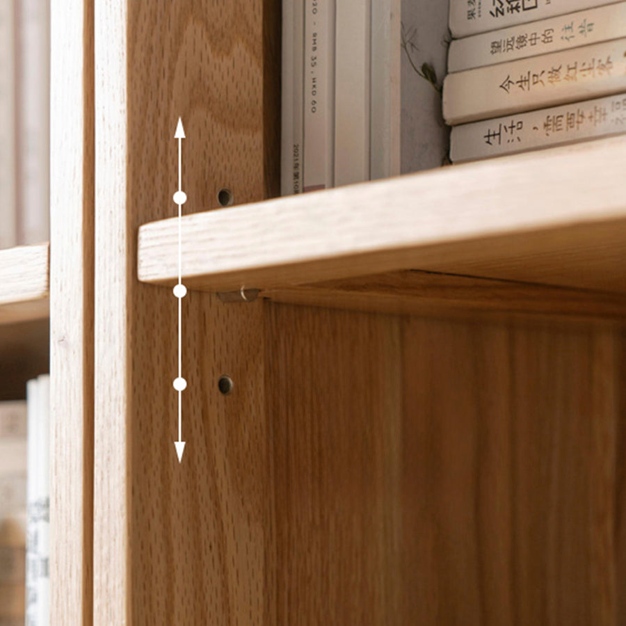 Oslo Natural Solid Oak Display Bookcase Cabinet