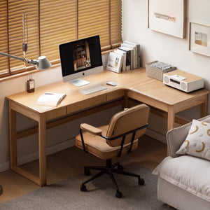 Randers Natural Solid Oak Returning Desk