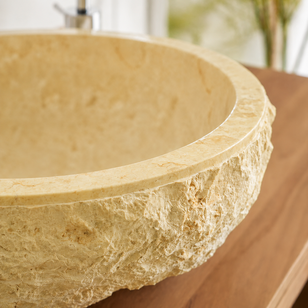 Tanta Natural Cream Round Marble Basin