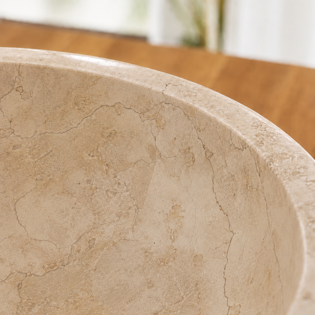 Tanta Natural Cream Round Marble Basin