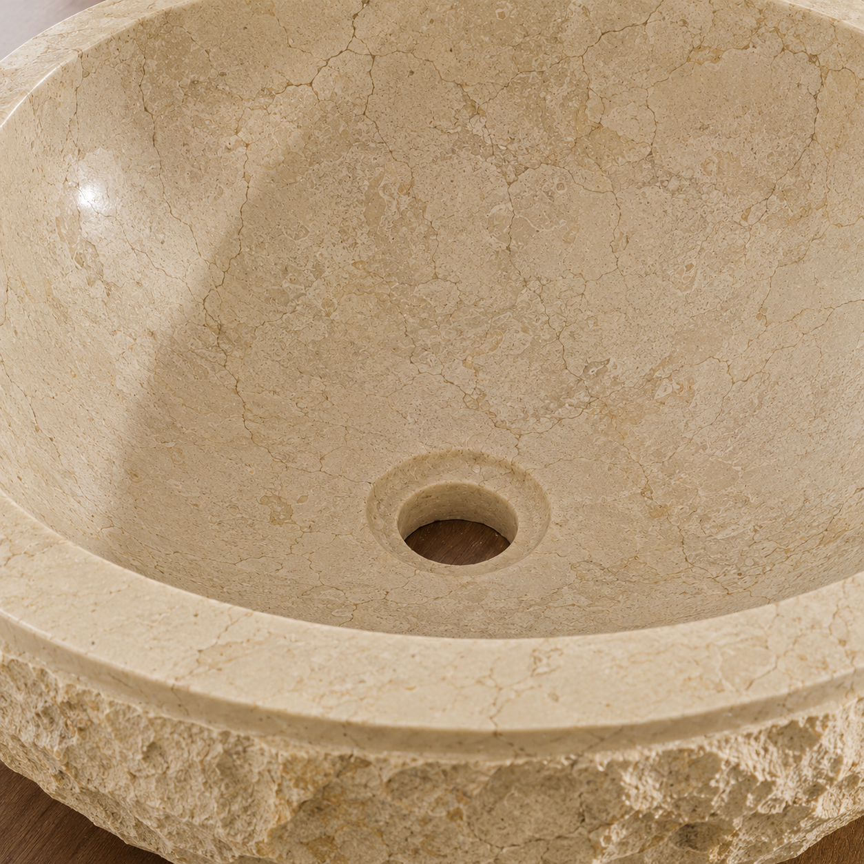 Tanta Natural Cream Round Marble Basin