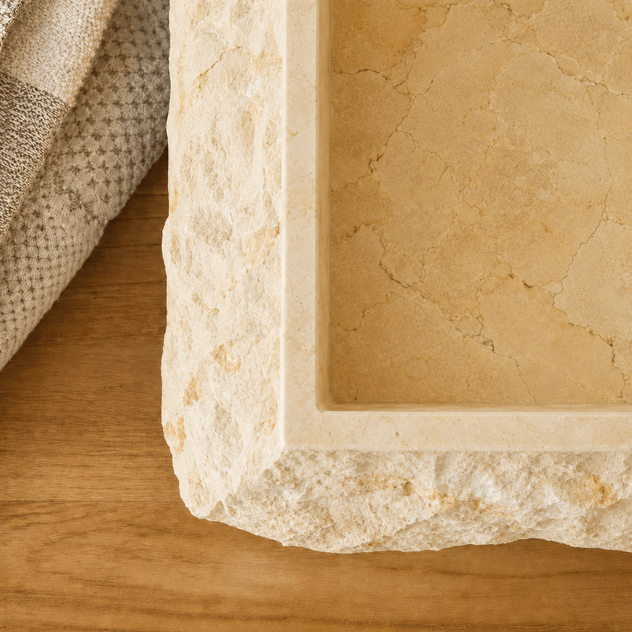 Terzo Natural Cream Square Marble Basin