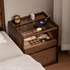 Achen natural solid oak bedside table in walnut colour suitable for modern bedroom