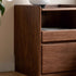 Achen Natural Solid Oak Bedside Table in Walnut Colour - Oak Furniture Store