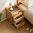 Achen Natural Solid Oak Movable Bedside Table | Oak Furniture Store