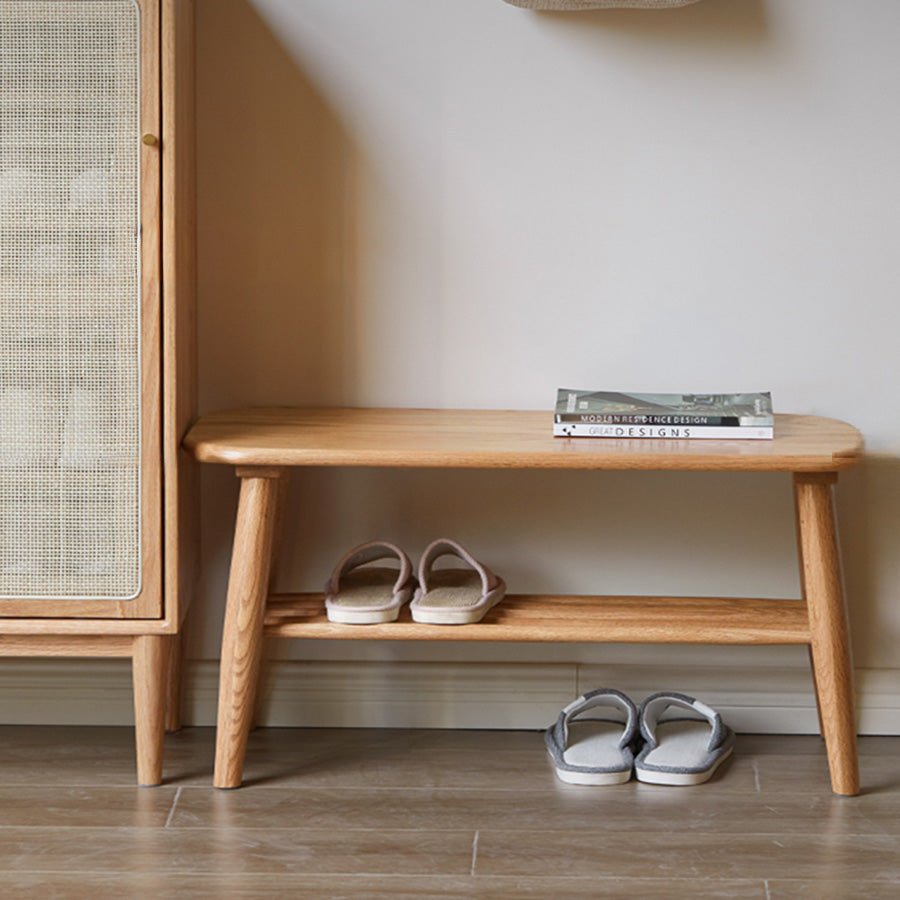 Achim Natural Solid Oak Shoe Bench | Oak Furniture Store