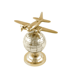 Aeroplane Globe Gold & Silver LATKN4959 - Oak Furniture Store