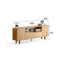 Alia natural solid oak tall entertainment unit with drawers and cabinets