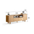 Alia natural solid oak tall entertainment unit with drawers and cabinets