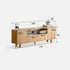 Alia natural solid oak tall entertainment unit with drawers and cabinets