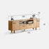 Alia natural solid oak tall entertainment unit with drawers and cabinets
