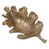 Gold aluminium oak leaf tray with raised vein detail and sculptural decorative shape