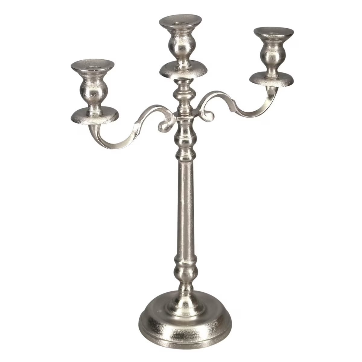Aluminium Three Candle Holder – Silver RAM9038 | Oak Furniture Store