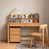 Ancona Natural Solid Beech Desk with Hutch
