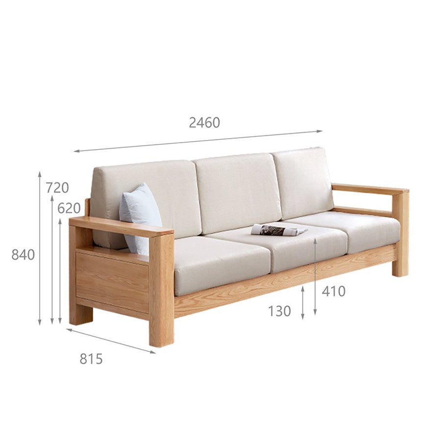 Andenes Natural Solid Oak Sofa | Oak Furniture Store