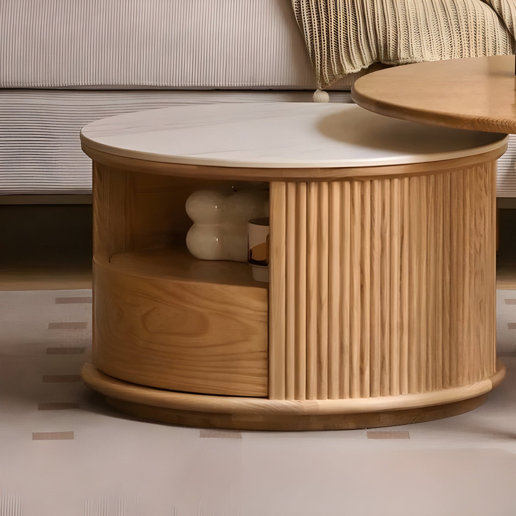 Anders Natural Solid Ash Coffee Table Set Design Three - Oak Furniture Store