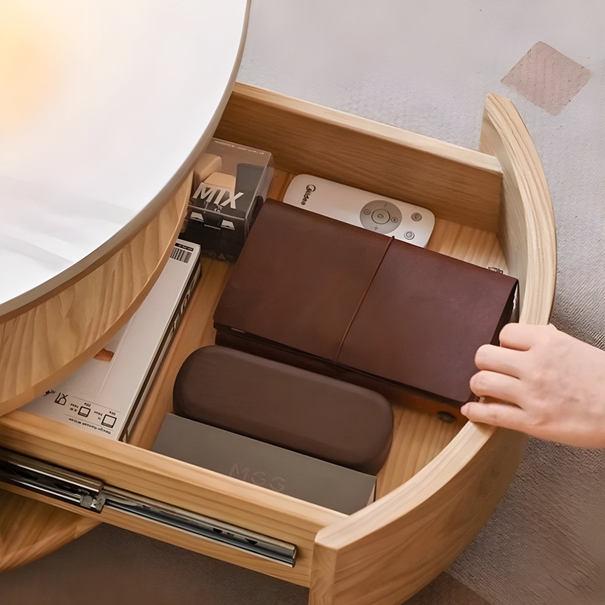 Anders Natural Solid Ash Coffee Table Set Design Three - Oak Furniture Store