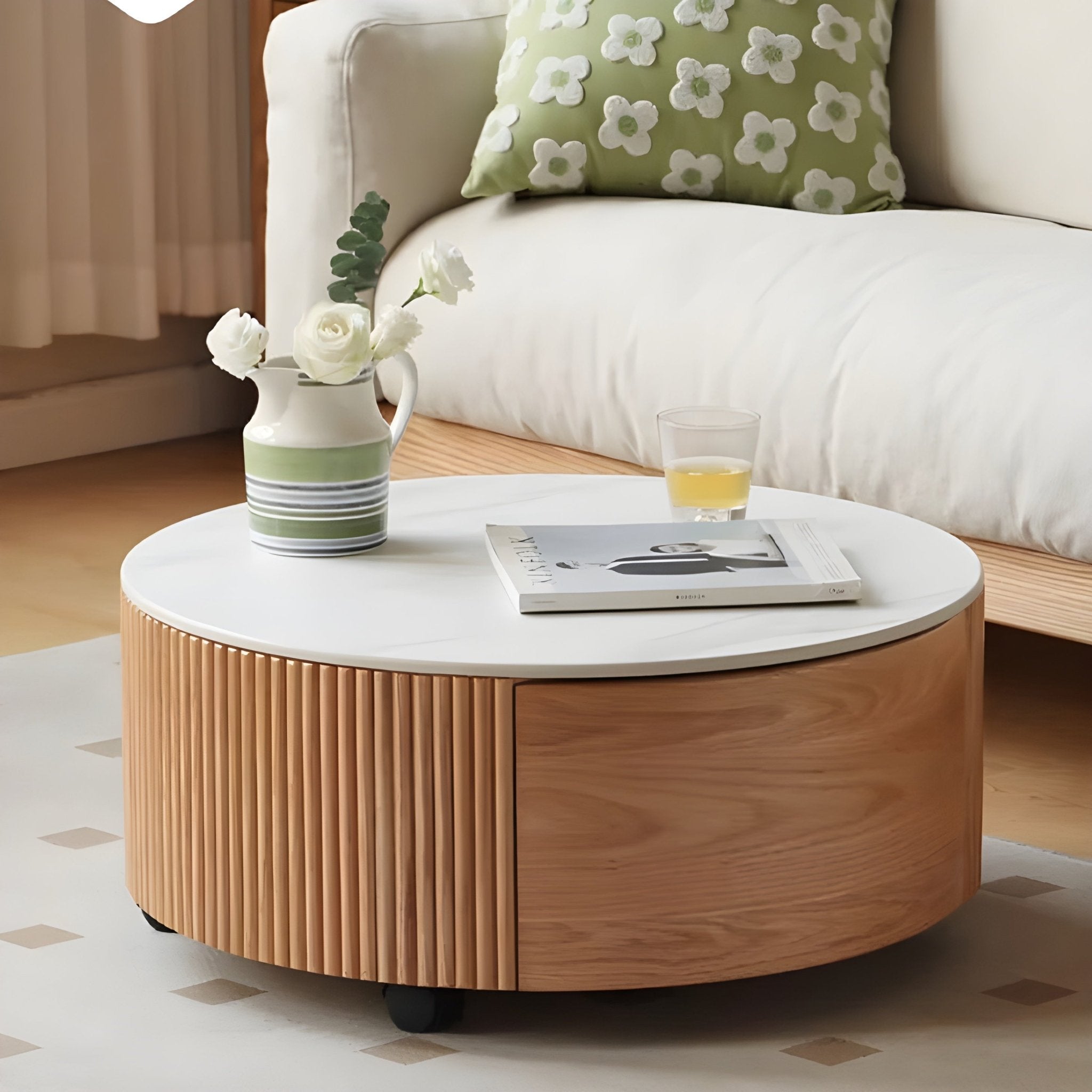 Anders Natural Solid Oak Coffee Table Set Design Two | round coffee table blocks with marble top for NZ | Oak Furniture Store