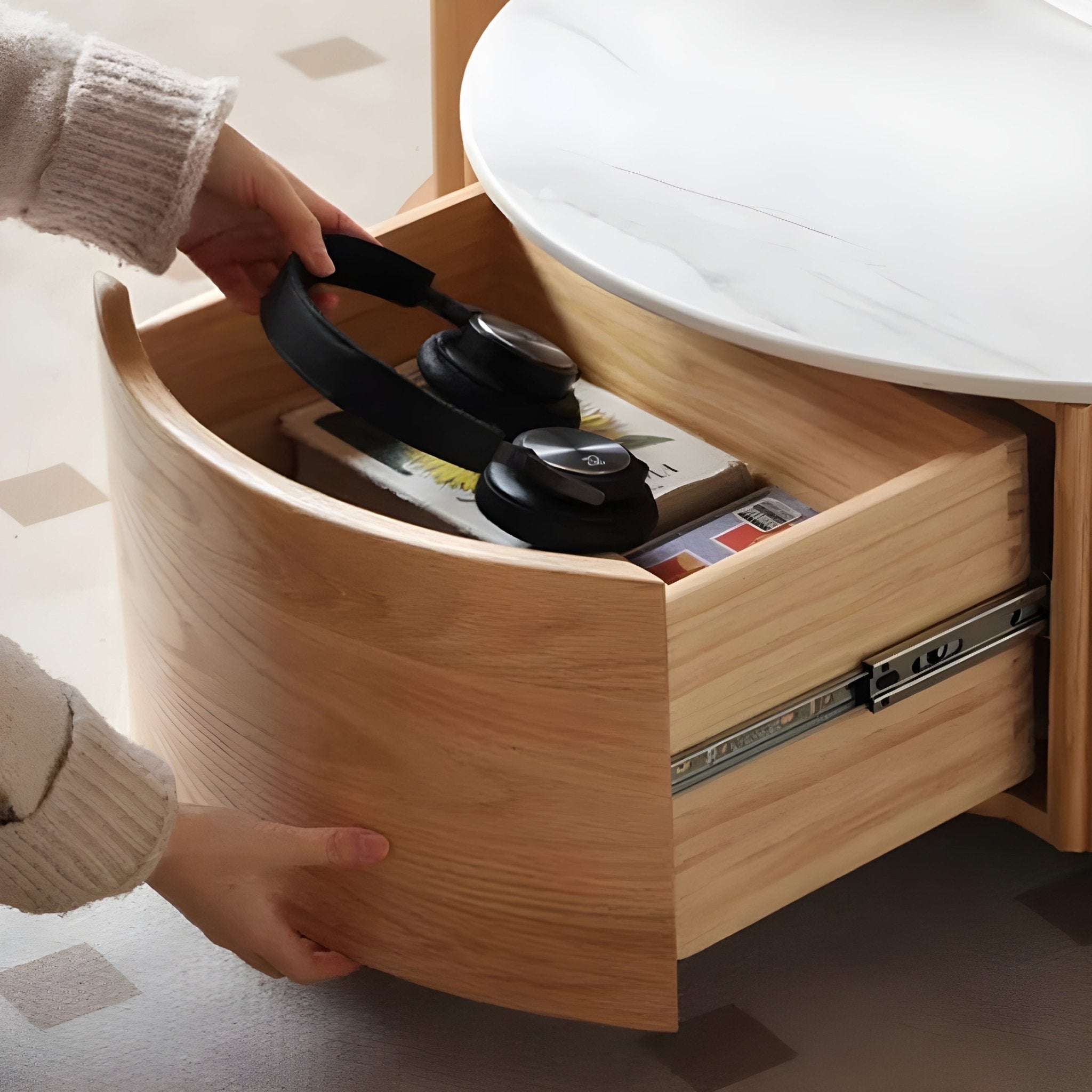 Anders Natural Solid Oak Coffee Table Set Design Two | round coffee table blocks with marble top for NZ | Oak Furniture Store