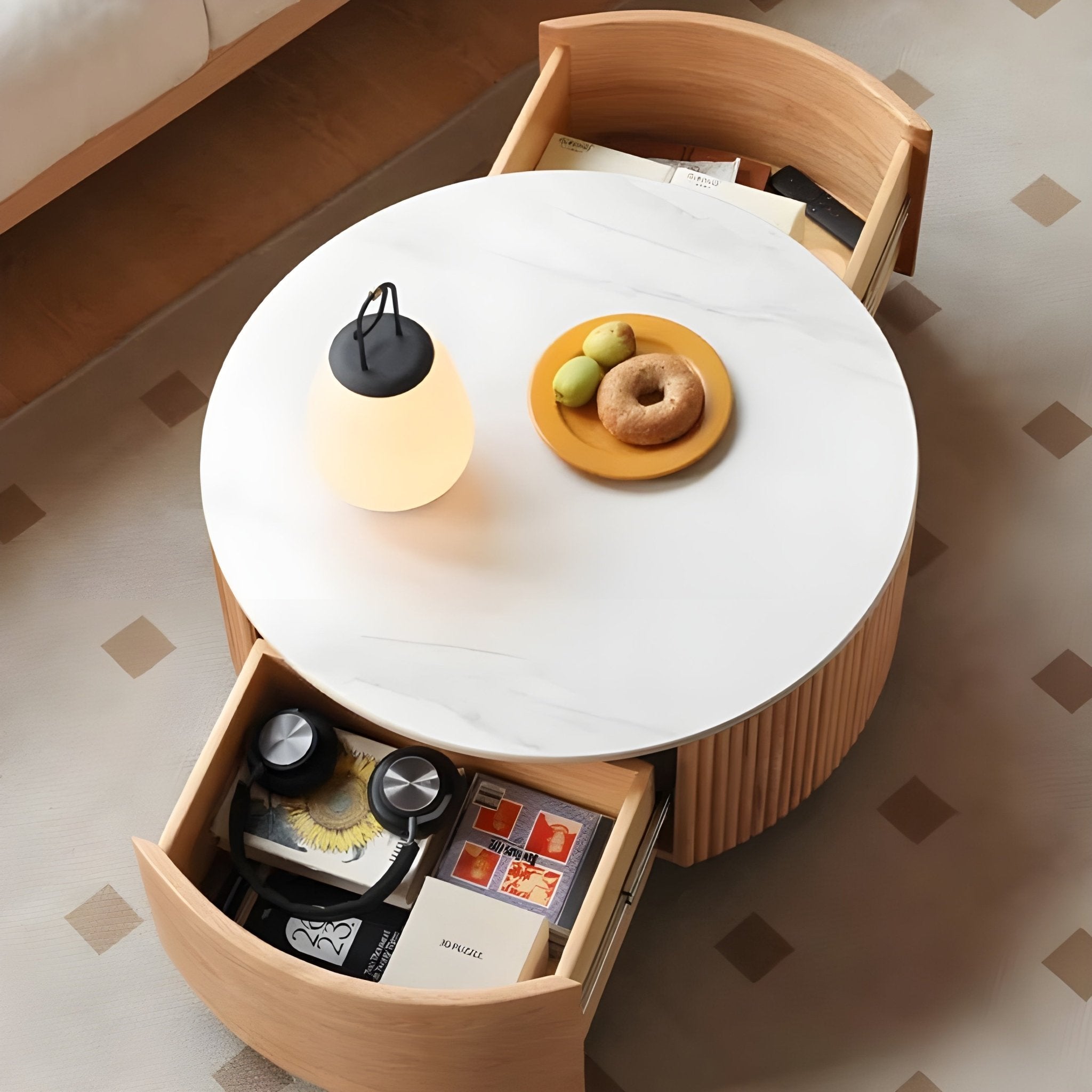 Anders Natural Solid Oak Coffee Table Set Design Two | round coffee table blocks with marble top for NZ | Oak Furniture Store