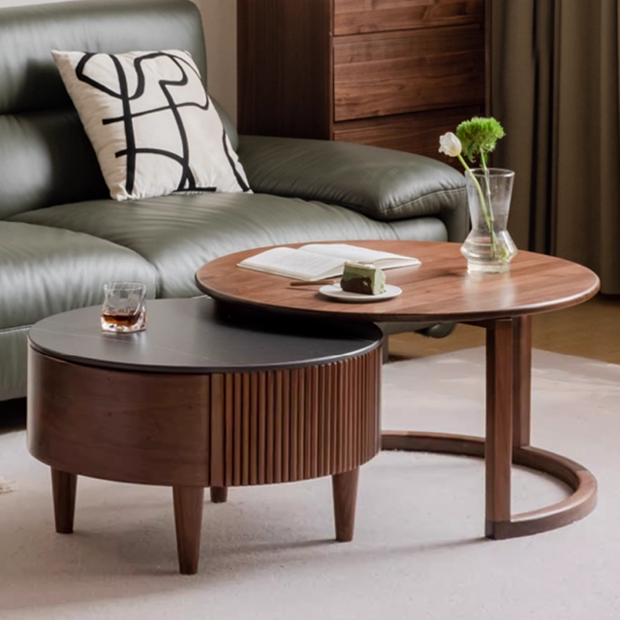 Anders Natural Solid Walnut Coffee Table Set