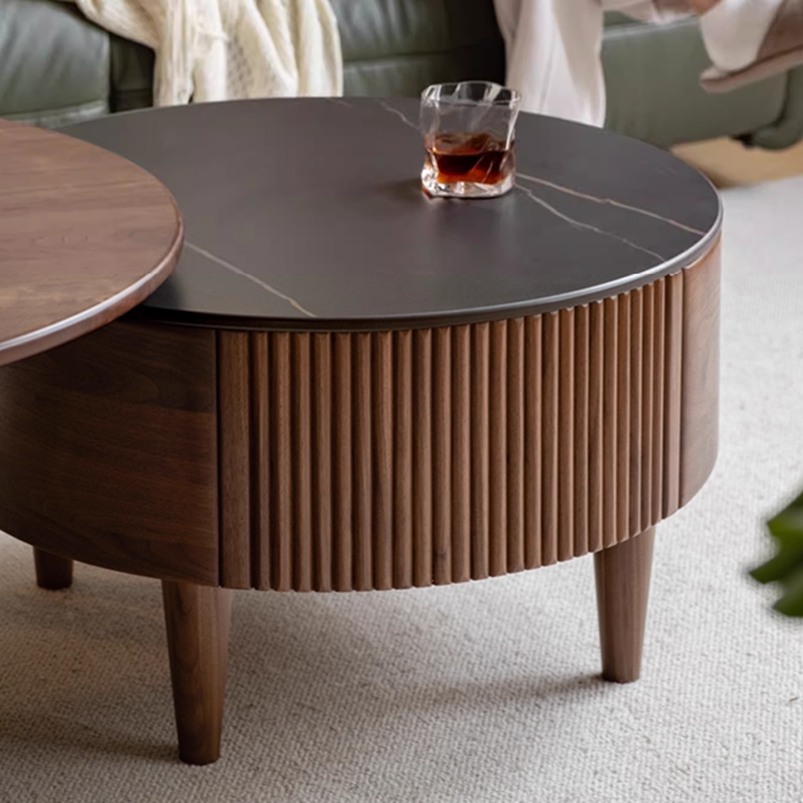 Anders Natural Solid Walnut Coffee Table Set