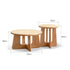Anela natural solid cherry coffee table set with travertine-look sintered stone top in a modern organic Kiwi living room